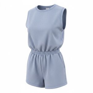 Abercrombie Romper Large Tall Sleeveless Soft Blue Lounge Athleisure